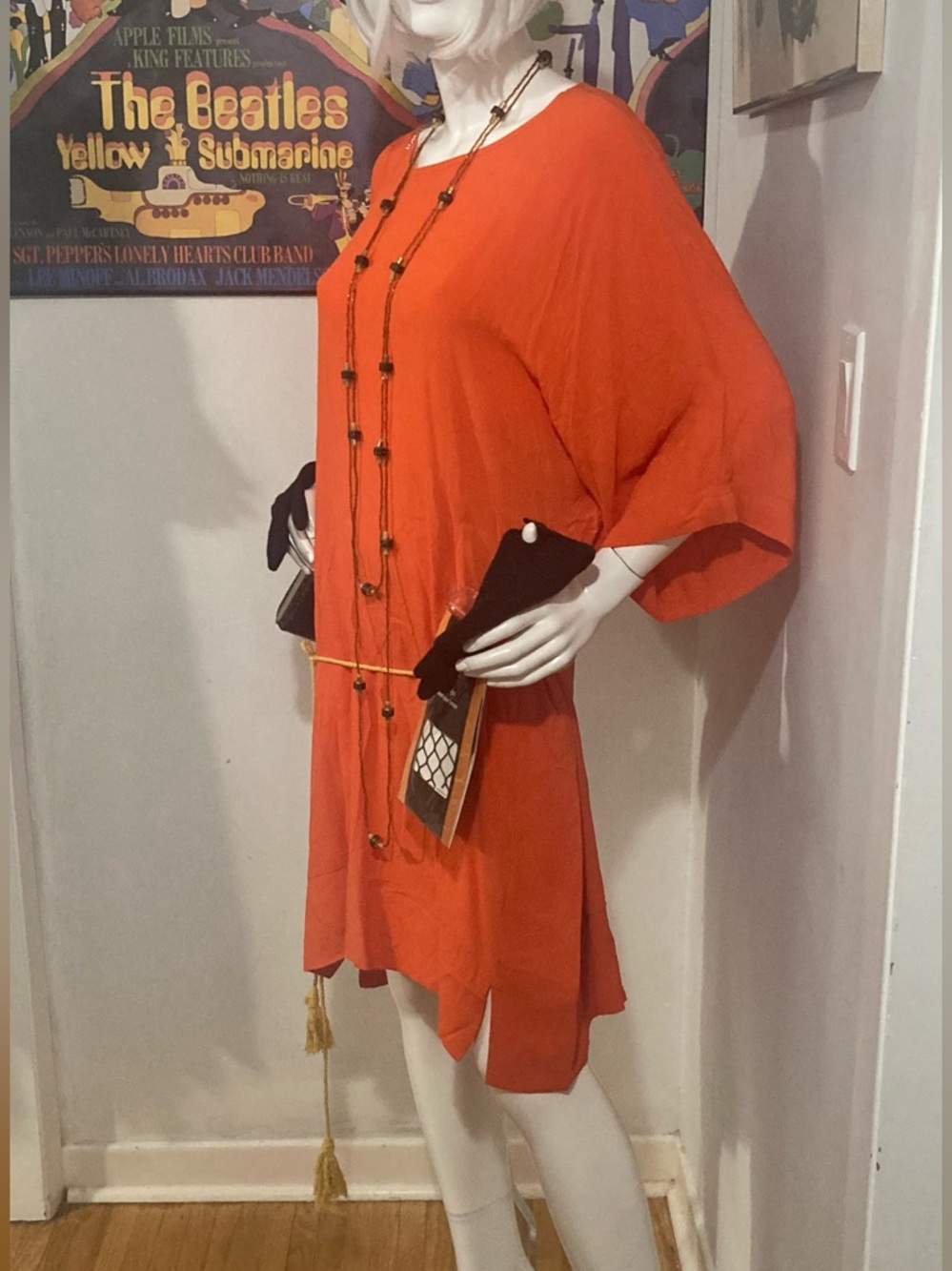 Vintage Y2K H&M Shirt Dress/Cover Up with Handmade Belt